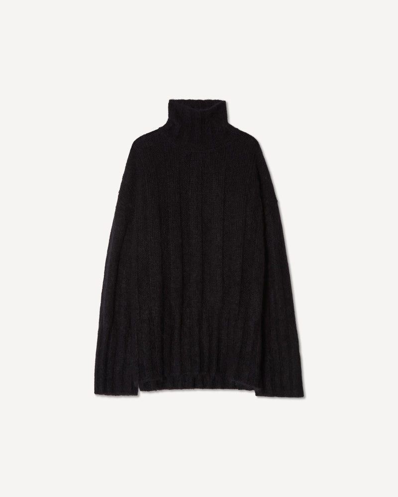 Mohair Rib Knit, black