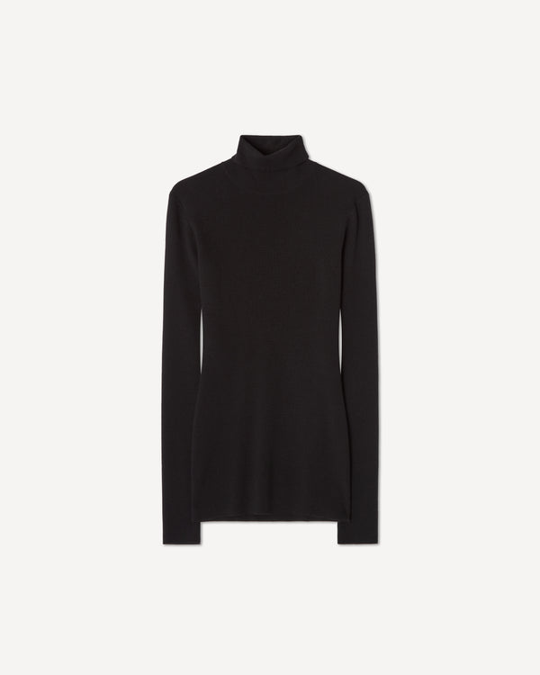 Elongated Compact Knit Top, black