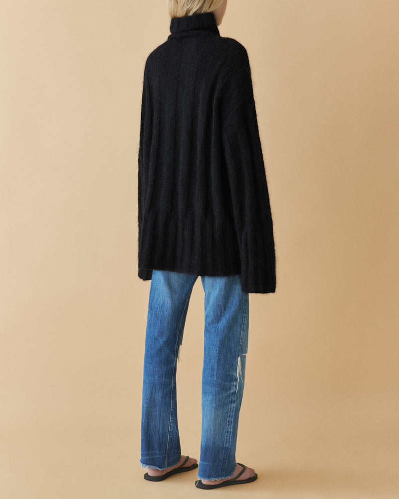 Mohair Rib Knit, black