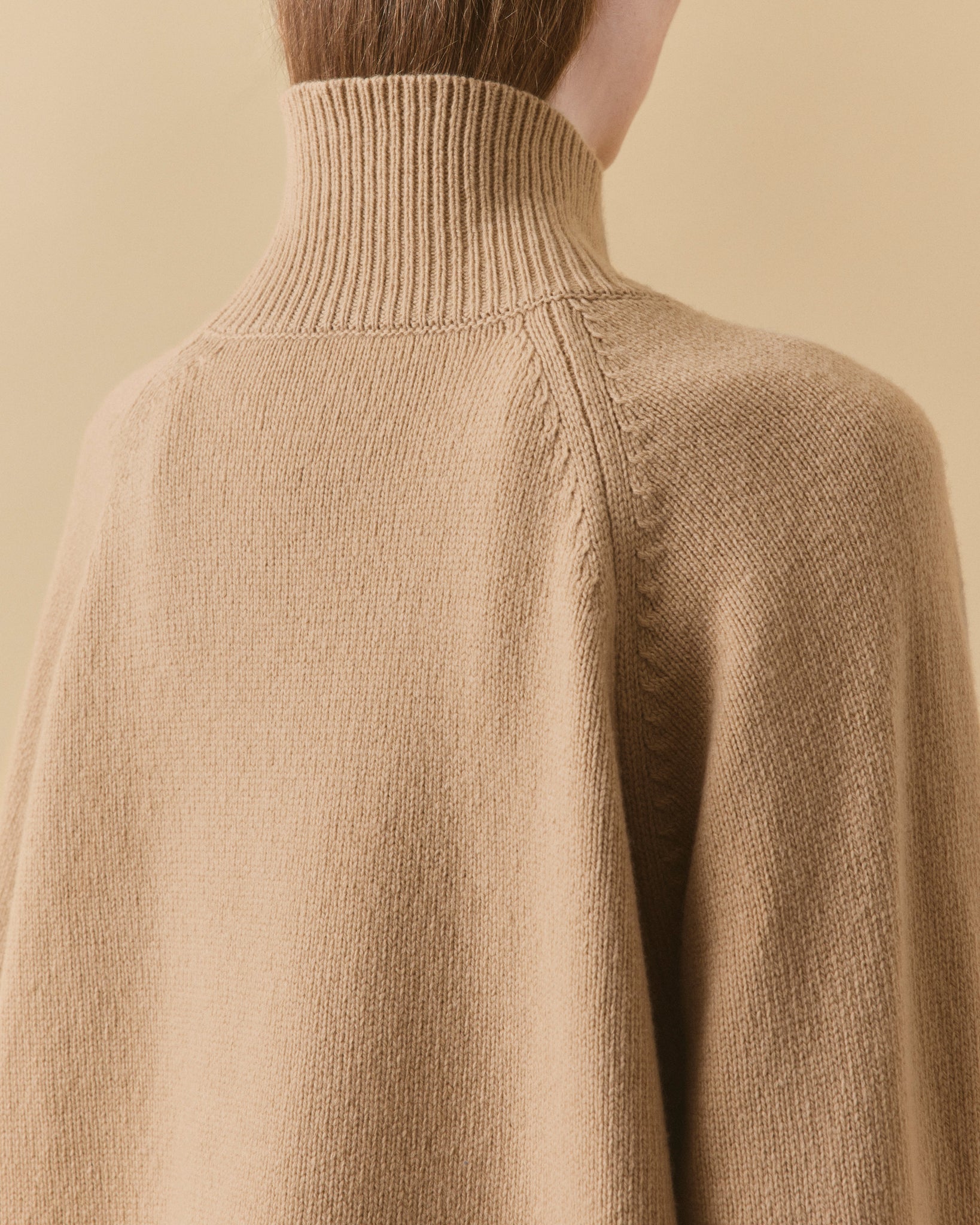 Raglan Sleeve Turtleneck, camel
