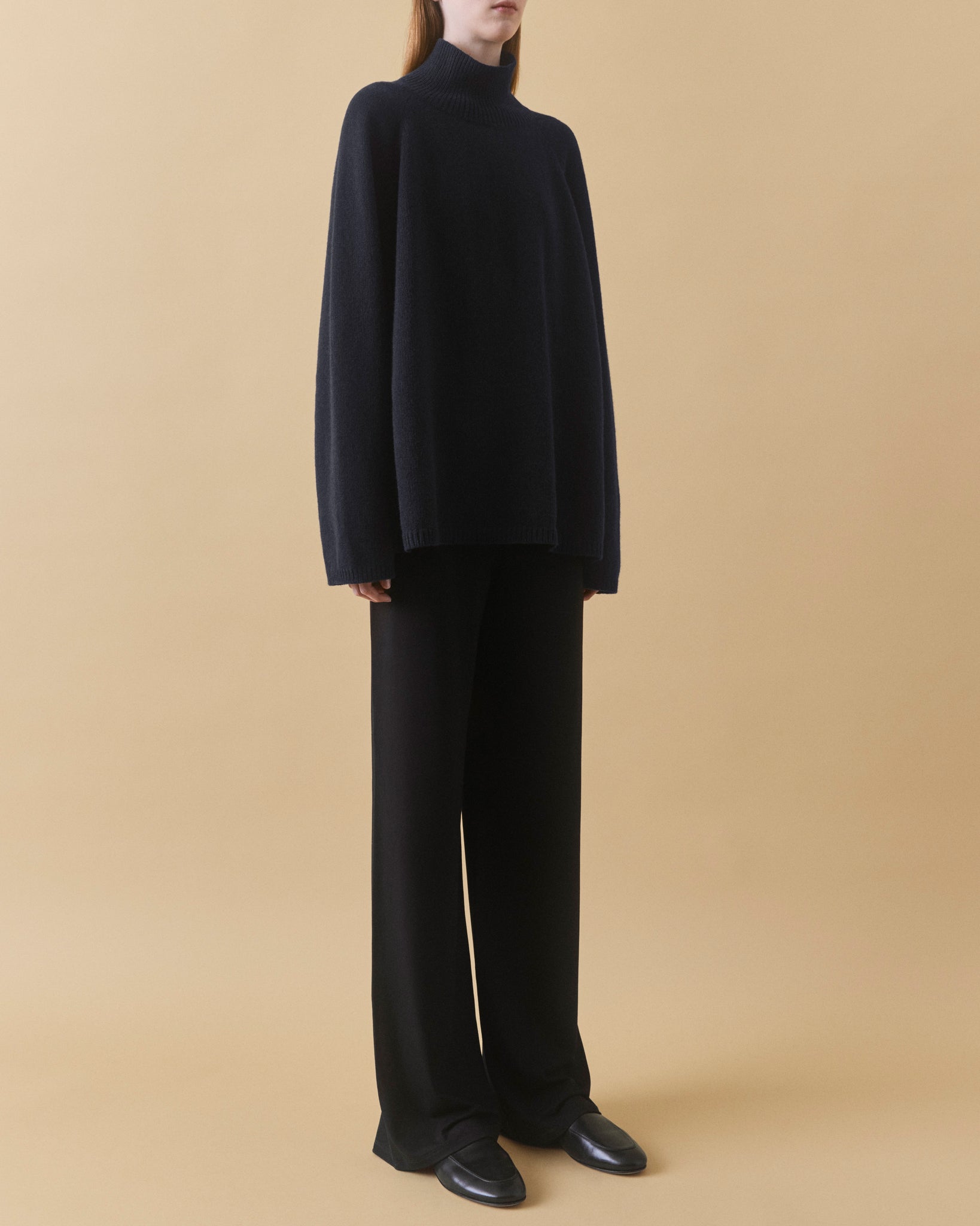 Raglan Sleeve Turtleneck, dark navy