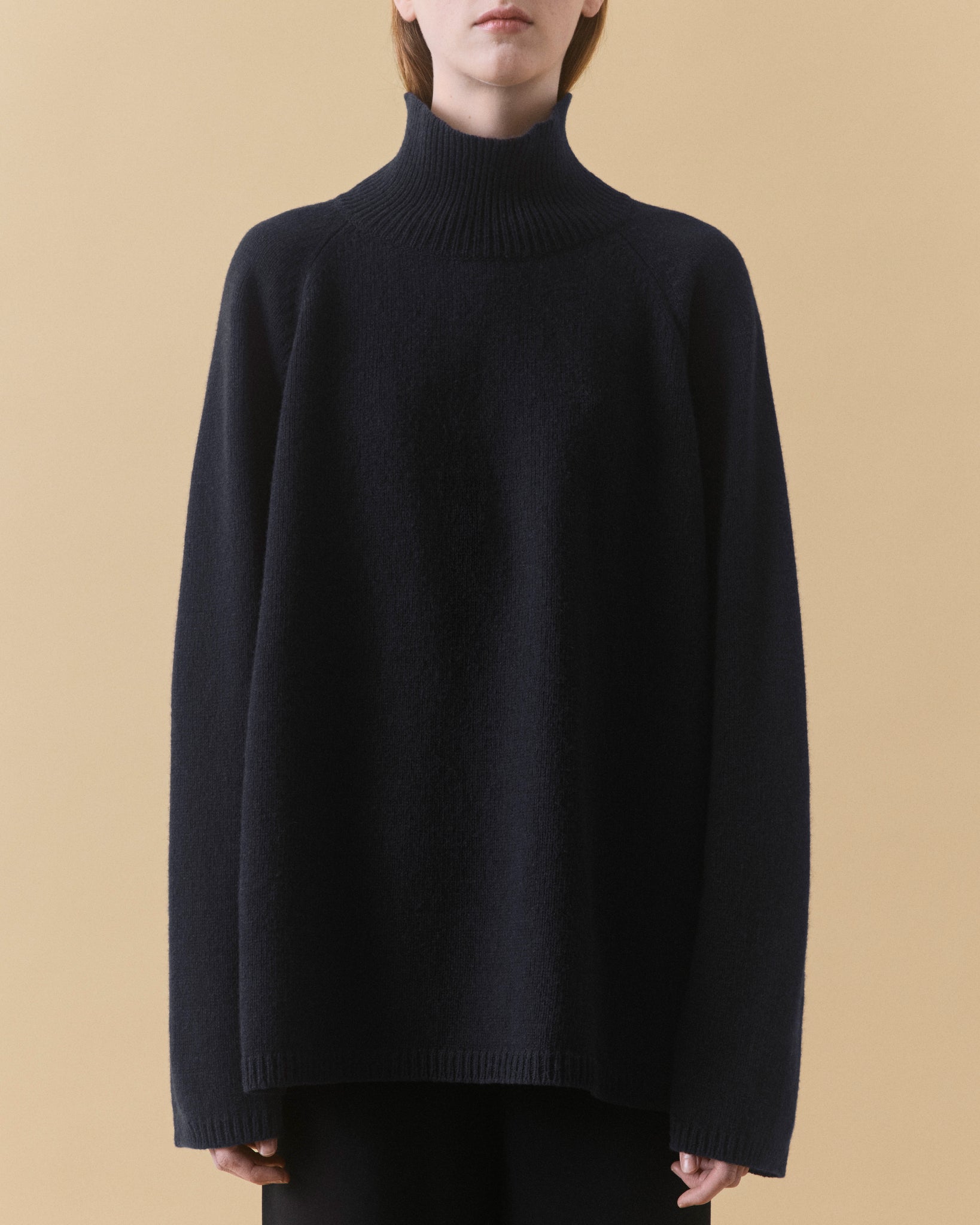Raglan Sleeve Turtleneck, dark navy