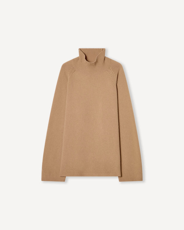 Raglan Sleeve Turtleneck, camel main image